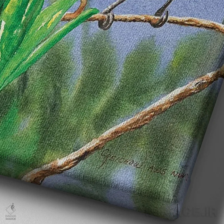 تابلو دکوراتیو ویرو چشم سفید اثر کریستین ریشو - نمای نزدیک بافت بوم