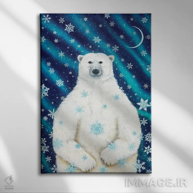 تابلو دکوراتیو خرس انقلاب زمستانی اثر کتی مک کللند - نمای روبهرو روی دیوار