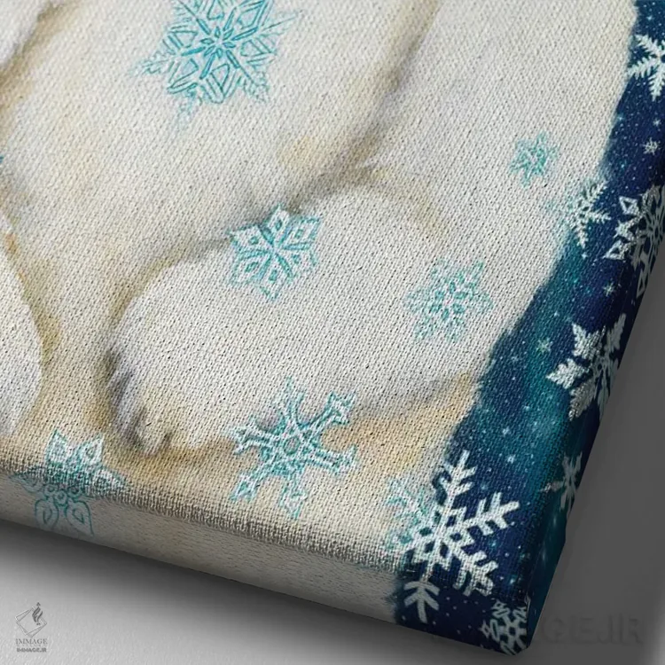 تابلو دکوراتیو خرس انقلاب زمستانی اثر کتی مک کللند - نمای نزدیک بافت بوم