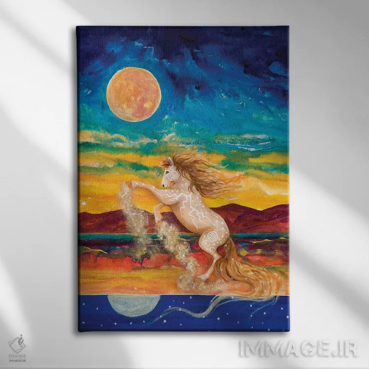 تابلو دکوراتیو روح اسب نر اثر کتی مک کللند - نمای روبهرو روی دیوار