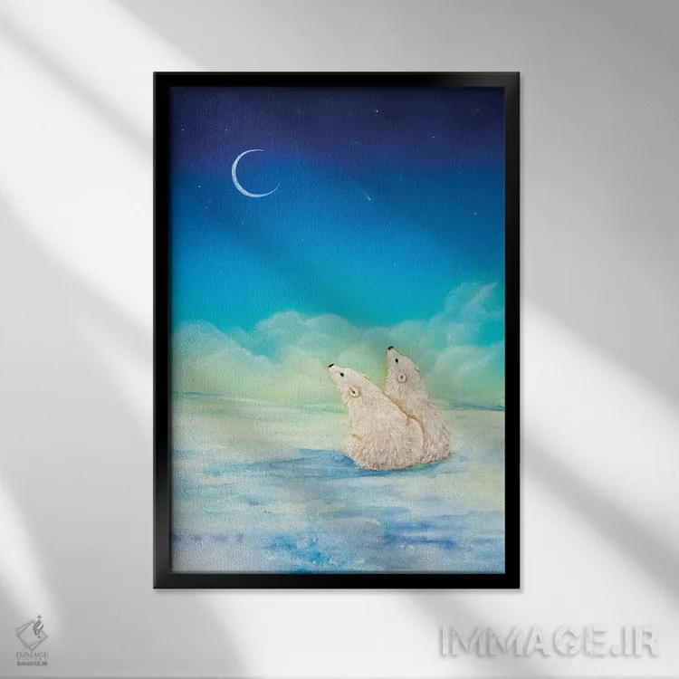 تابلو دکوراتیو آرزوی ستاره ای اثر کتی مک کللند - نمای قابدار مشکی