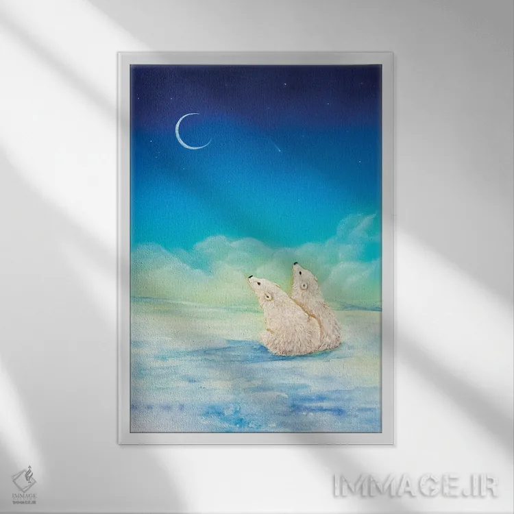 تابلو دکوراتیو آرزوی ستاره ای اثر کتی مک کللند - نمای قابدار سفید