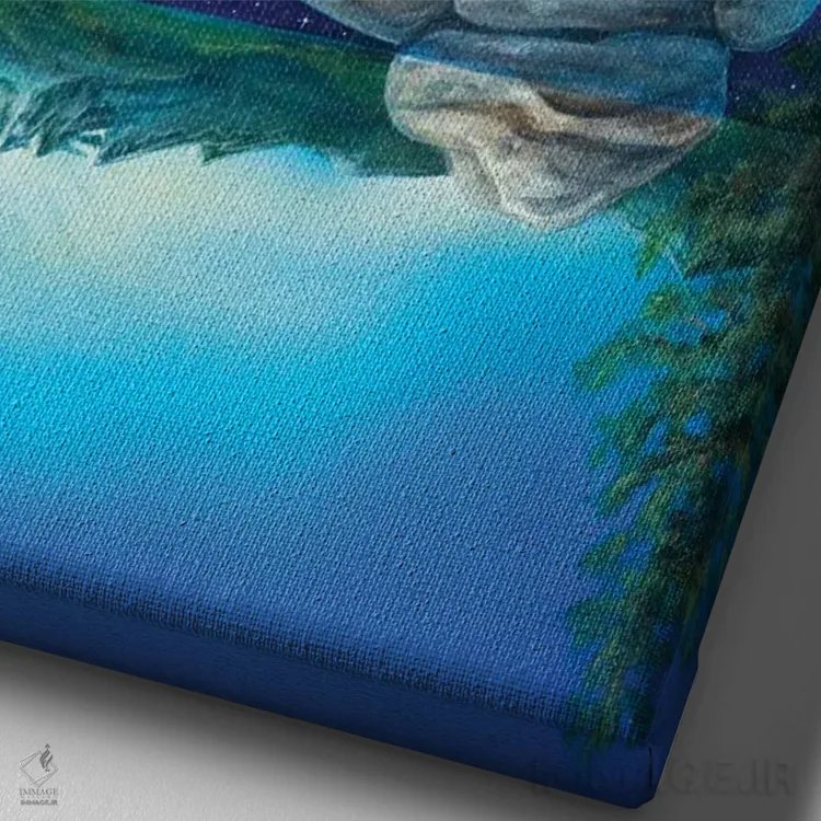 تابلو دکوراتیو رویاهای خرس اثر کتی مک کللند - نمای نزدیک بافت بوم