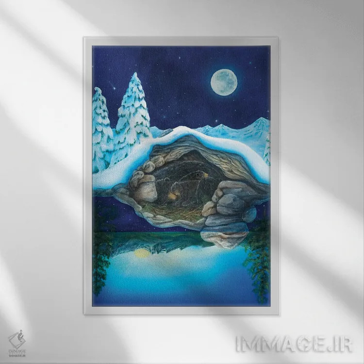 تابلو دکوراتیو رویاهای خرس اثر کتی مک کللند - نمای قابدار سفید