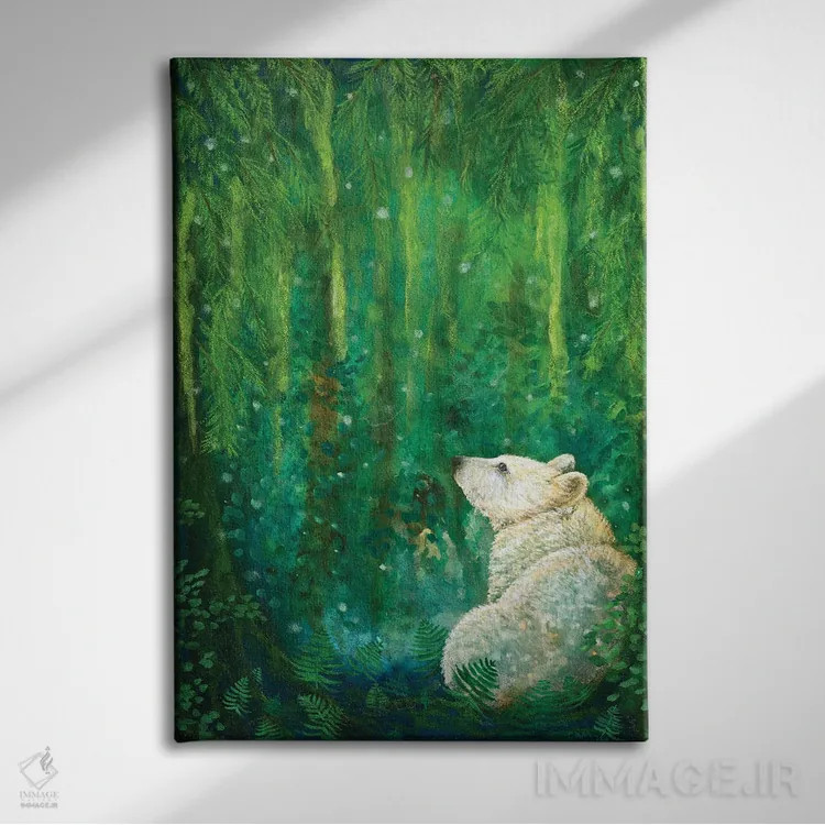 تابلو دکوراتیو سرزمین خرس روح اثر کتی مک کللند - نمای روبهرو روی دیوار