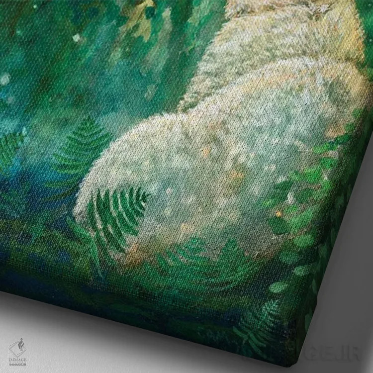 تابلو دکوراتیو سرزمین خرس روح اثر کتی مک کللند - نمای نزدیک بافت بوم