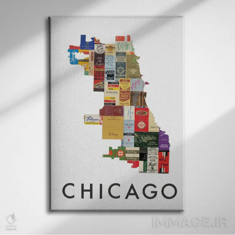 تابلو دکوراتیو دفتر کبریت شیکاگو اثر پیپر کاتز - نمای روبهرو روی دیوار