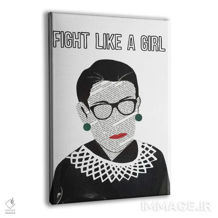 تابلو دکوراتیو آر.بی.جی: بجنگ مثل یک دختر اثر پیپر کاتز - نمای پرسپکتیو محصول