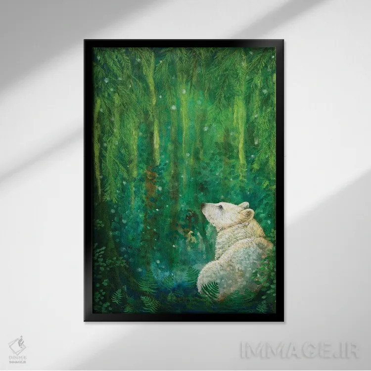 تابلو دکوراتیو سرزمین خرس روح اثر کتی مک کللند - نمای قابدار مشکی