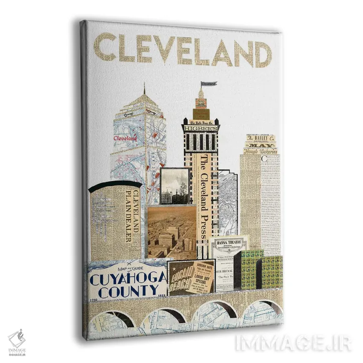 تابلو دکوراتیو نسخه ویژه افق کلیولند اثر پیپر کاتز - نمای پرسپکتیو محصول