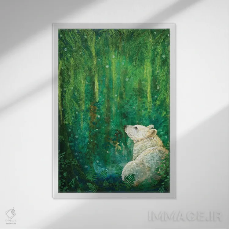 تابلو دکوراتیو سرزمین خرس روح اثر کتی مک کللند - نمای قابدار سفید