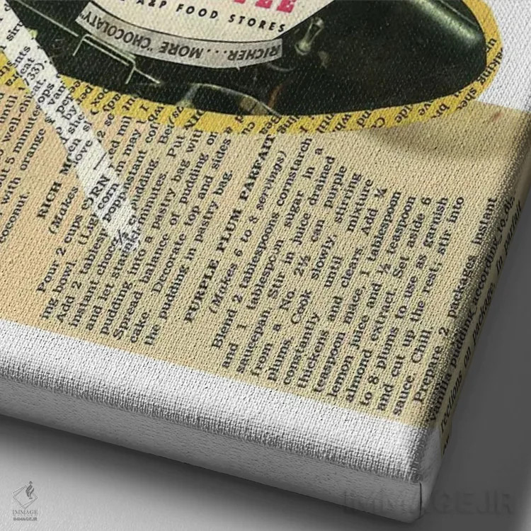 تابلو دکوراتیو فنجان قهوه اثر پیپر کاتز - نمای نزدیک بافت بوم