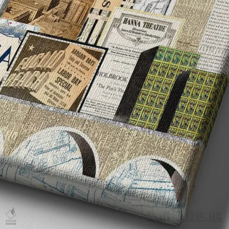 تابلو دکوراتیو نسخه ویژه افق کلیولند اثر پیپر کاتز - نمای نزدیک بافت بوم