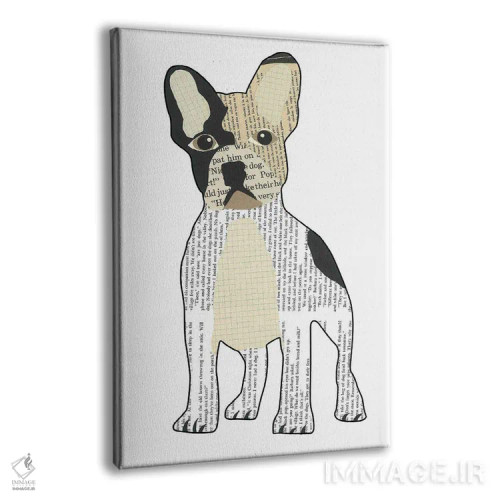 تابلو دکوراتیو بولداگ فرانسوی اثر پیپر کاتز - نمای پرسپکتیو محصول