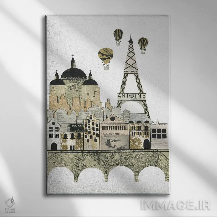 تابلو دکوراتیو پاریس اثر پیپر کاتز - نمای روبهرو روی دیوار