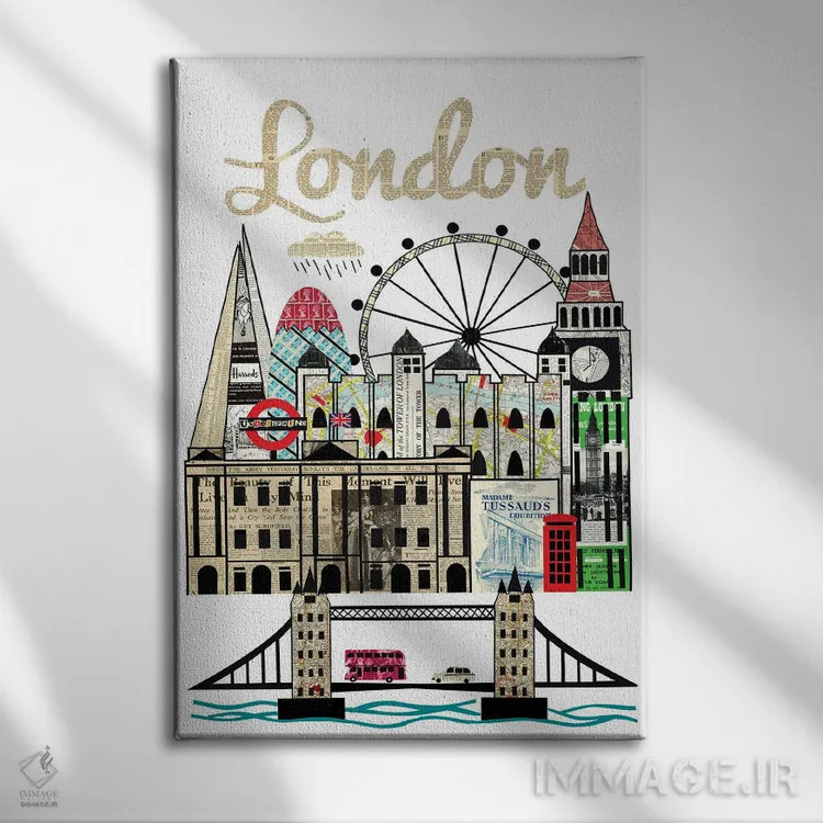 تابلو دکوراتیو خط افق لندن اثر پیپر کاتز - نمای روبهرو روی دیوار