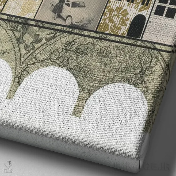 تابلو دکوراتیو پاریس اثر پیپر کاتز - نمای نزدیک بافت بوم