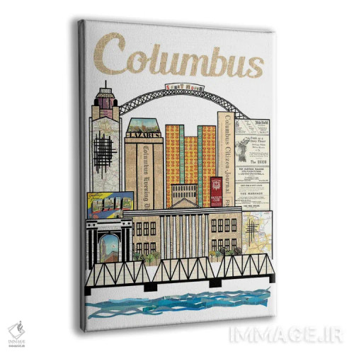 تابلو دکوراتیو خط افق عمودی کلمبوس اوهایو اثر پیپر کاتز - نمای پرسپکتیو محصول