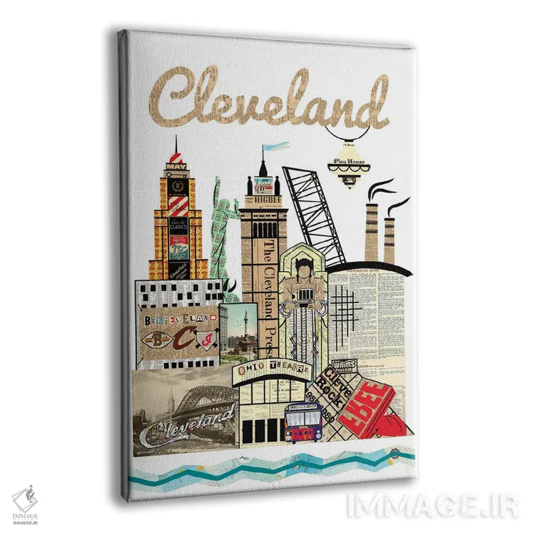 تابلو دکوراتیو خط افق کلیولند اثر پیپر کاتز - نمای پرسپکتیو محصول