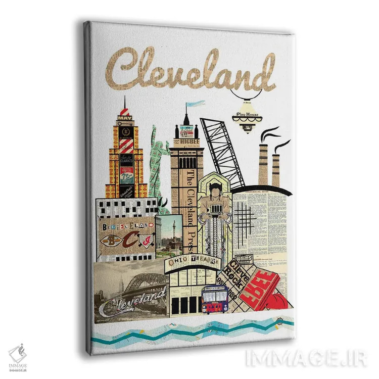 تابلو دکوراتیو خط افق کلیولند اثر پیپر کاتز - نمای پرسپکتیو محصول