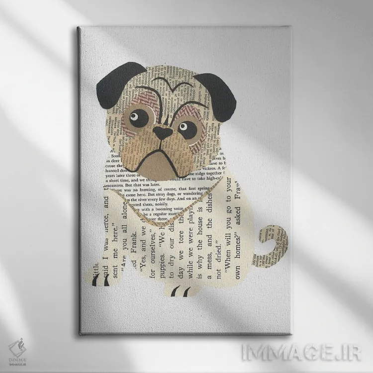 تابلو دکوراتیو پاگ اثر پیپر کاتز - نمای روبهرو روی دیوار