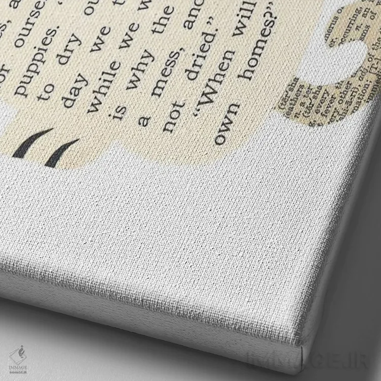 تابلو دکوراتیو پاگ اثر پیپر کاتز - نمای نزدیک بافت بوم