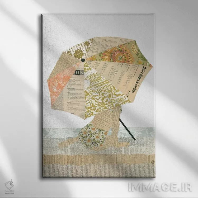 تابلو دکوراتیو بانوی ساحلی اثر پیپر کاتز - نمای روبهرو روی دیوار