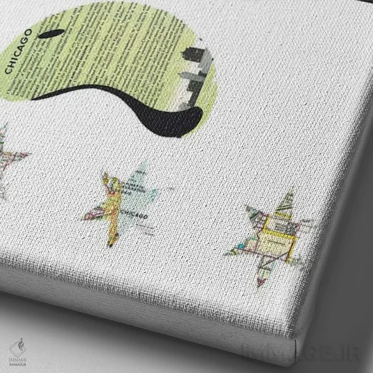 تابلو دکوراتیو نمایشگاه شیکاگو اثر پیپر کاتز - نمای نزدیک بافت بوم