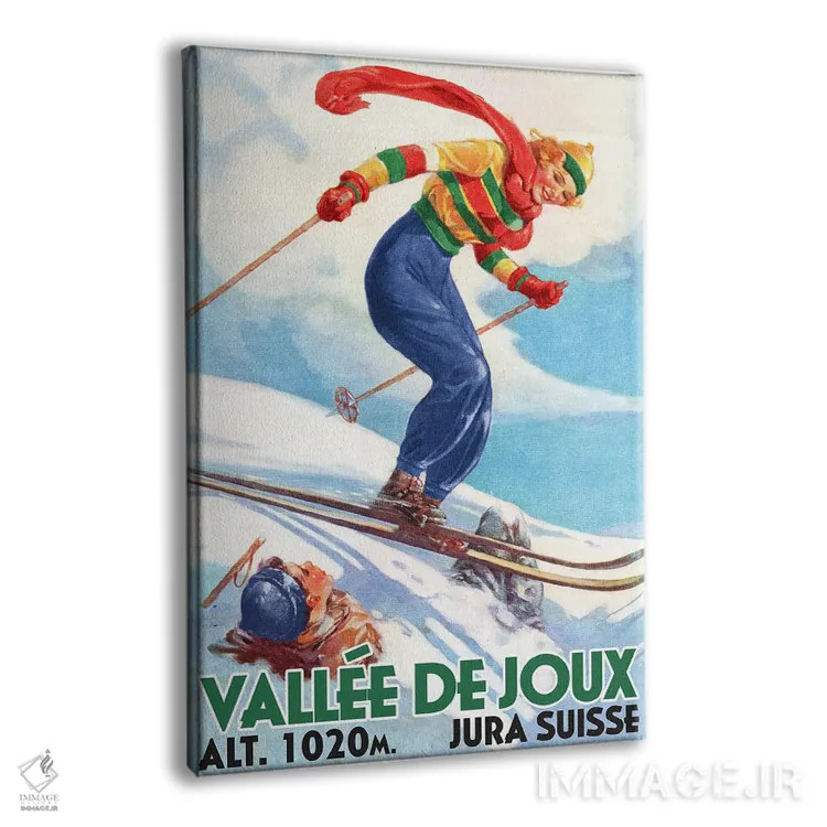 تابلو دکوراتیو اسکی در سوئیس اثر ستردی ایونینگ پست - نمای پرسپکتیو محصول