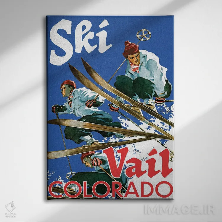 تابلو دکوراتیو اسکی در ویل اثر ستردی ایونینگ پست - نمای روبهرو روی دیوار