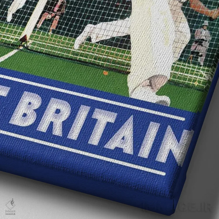 تابلو دکوراتیو پوستر سفر تنیس اثر ستردی ایونینگ پست - نمای نزدیک بافت بوم