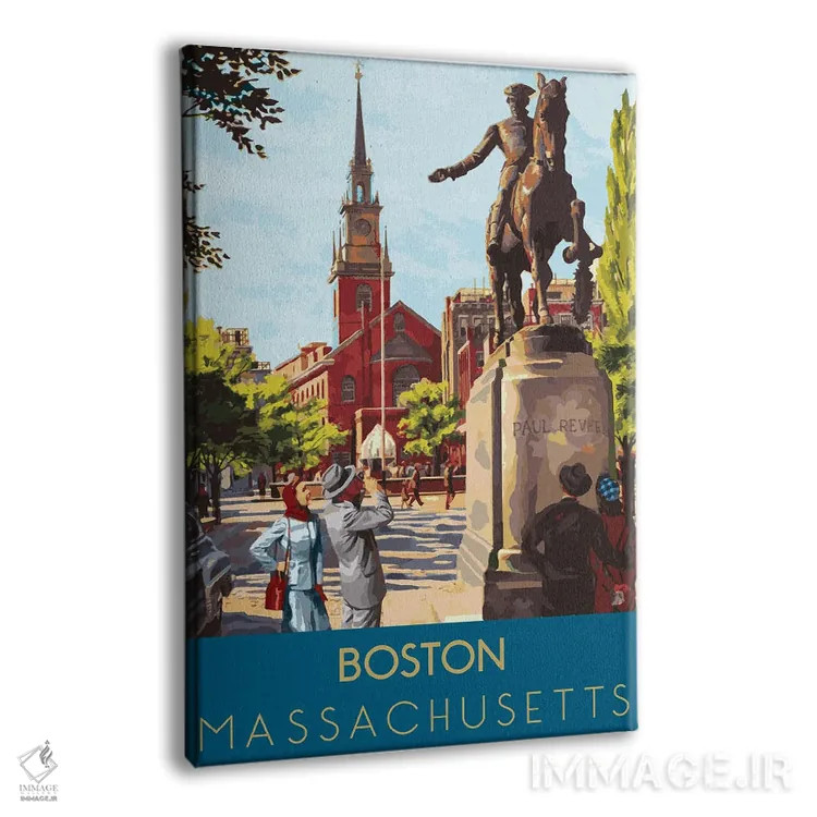 تابلو دکوراتیو سفر به بوستون اثر ستردی ایونینگ پست - نمای پرسپکتیو محصول