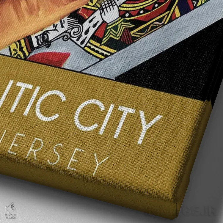 تابلو دکوراتیو سفر به کازینوهای آتلانتیک سیتی اثر ستردی ایونینگ پست - نمای نزدیک بافت بوم