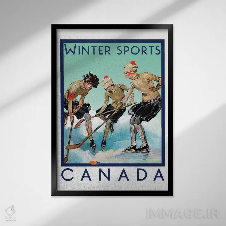 تابلو دکوراتیو سفر به کانادا اثر ستردی ایونینگ پست - نمای قابدار مشکی