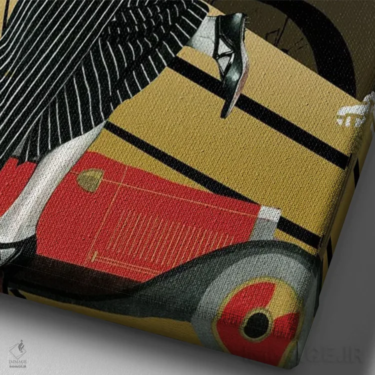 تابلو دکوراتیو سفر به شیکاگو اثر ستردی ایونینگ پست - نمای نزدیک بافت بوم