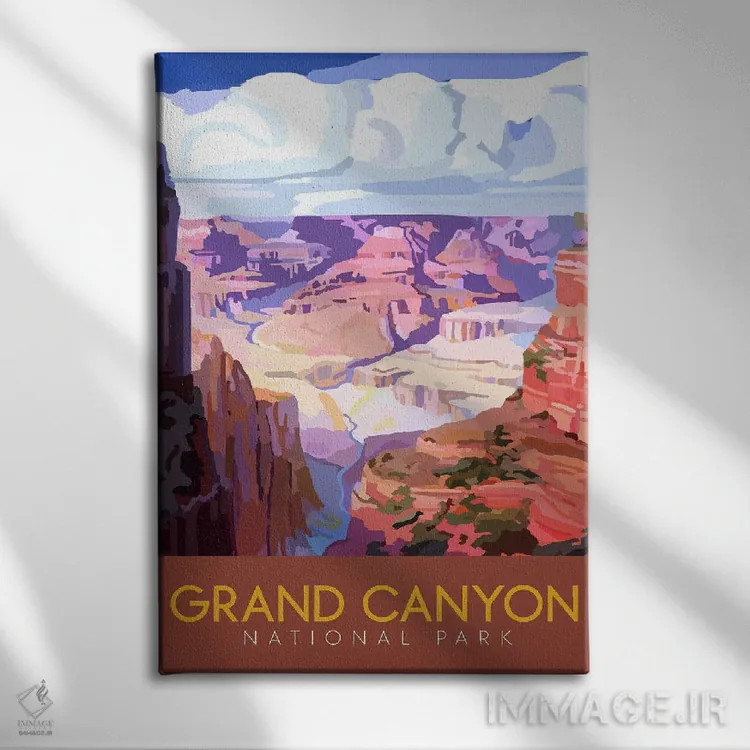 تابلو دکوراتیو سفر به گرند کنیون ۱ اثر ستردی ایونینگ پست - نمای روبهرو روی دیوار