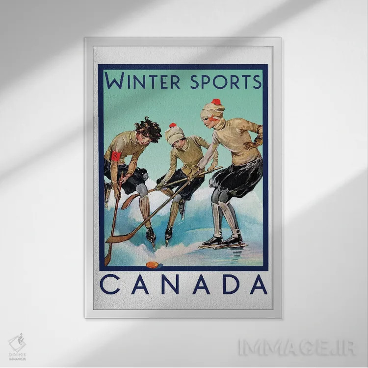 تابلو دکوراتیو سفر به کانادا اثر ستردی ایونینگ پست - نمای قابدار سفید