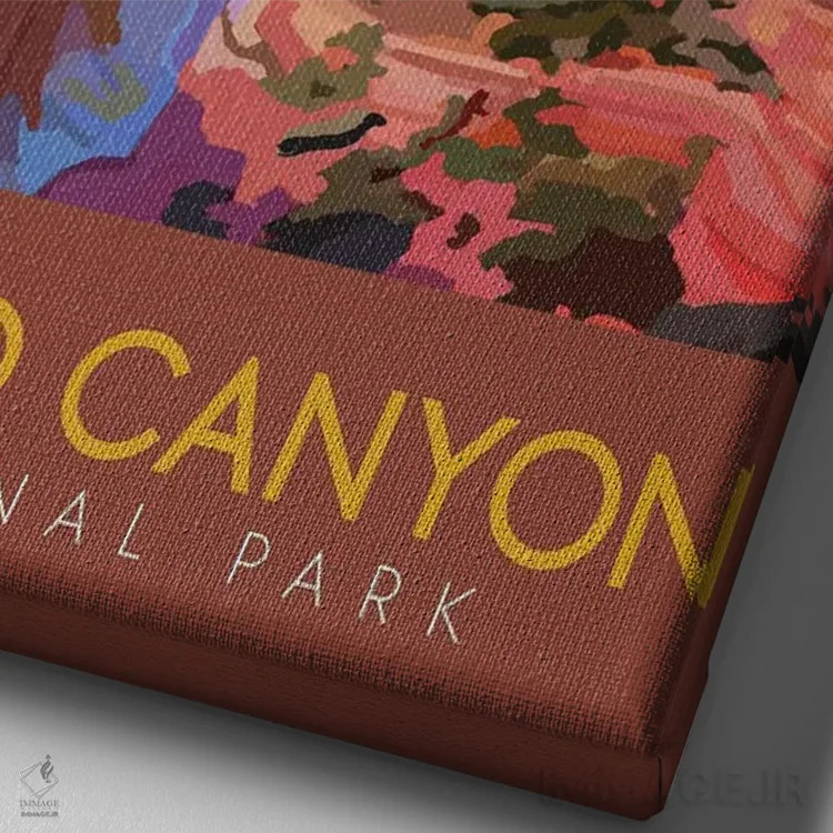 تابلو دکوراتیو سفر به گرند کنیون ۱ اثر ستردی ایونینگ پست - نمای نزدیک بافت بوم