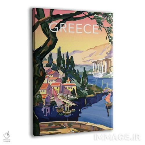 تابلو دکوراتیو سفر به یونان اثر ستردی ایونینگ پست - نمای پرسپکتیو محصول