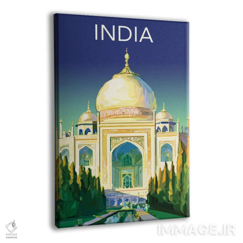 تابلو دکوراتیو سفر به هند اثر ستردی ایونینگ پست - نمای پرسپکتیو محصول
