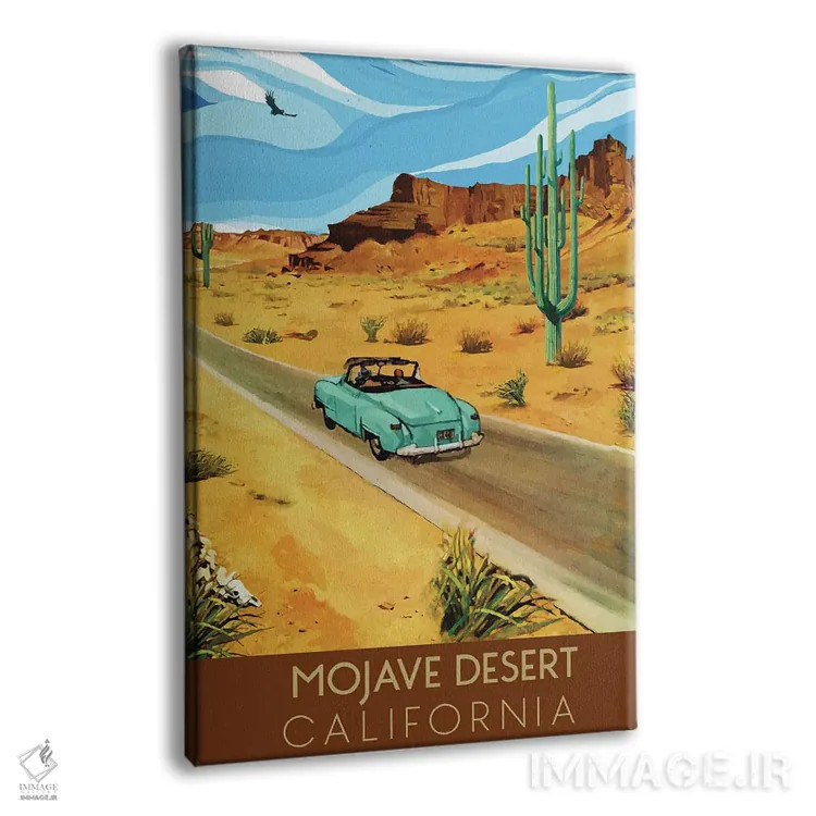 تابلو دکوراتیو سفر به صحرای موجاوه اثر ستردی ایونینگ پست - نمای پرسپکتیو محصول