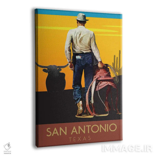 تابلو دکوراتیو سفر به سن آنتونیو اثر ستردی ایونینگ پست - نمای پرسپکتیو محصول