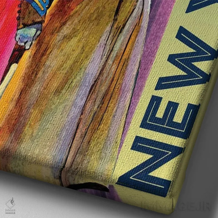 تابلو دکوراتیو سفر به نیویورک اثر ستردی ایونینگ پست - نمای نزدیک بافت بوم