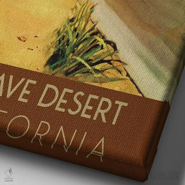 تابلو دکوراتیو سفر به صحرای موجاوه اثر ستردی ایونینگ پست - نمای نزدیک بافت بوم
