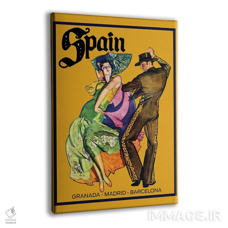 تابلو دکوراتیو سفر به اسپانیا اثر ستردی ایونینگ پست - نمای پرسپکتیو محصول