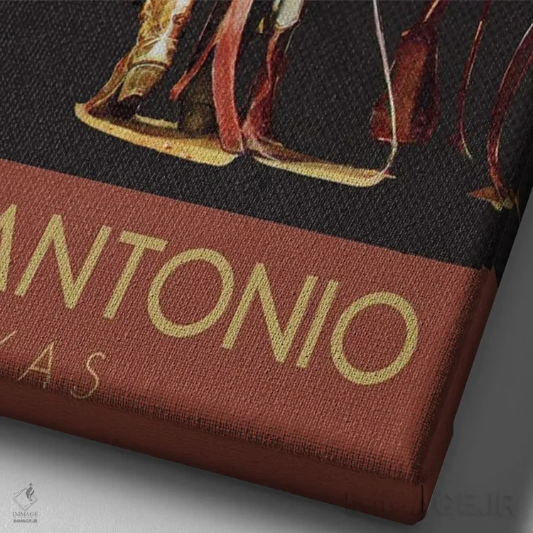 تابلو دکوراتیو سفر به سن آنتونیو اثر ستردی ایونینگ پست - نمای نزدیک بافت بوم