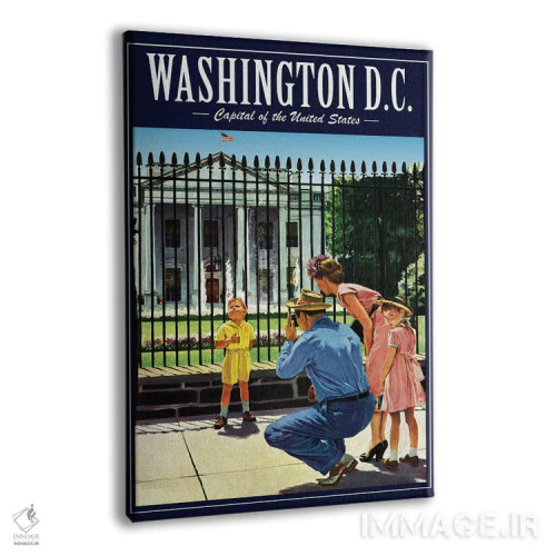 تابلو دکوراتیو پوستر سفر به واشینگتن دی سی اثر ستردی ایونینگ پست - نمای پرسپکتیو محصول