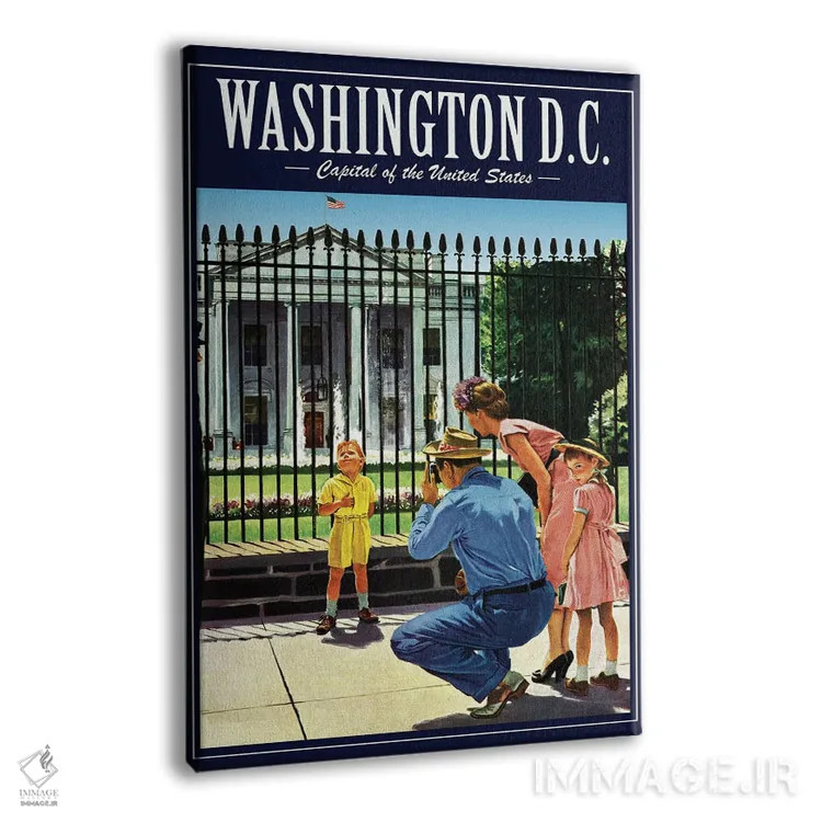 تابلو دکوراتیو پوستر سفر به واشینگتن دی سی اثر ستردی ایونینگ پست - نمای پرسپکتیو محصول