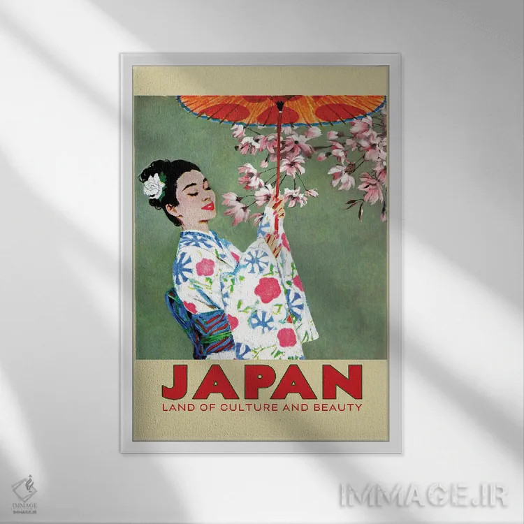 تابلو دکوراتیو سفر به توکیو اثر ستردی ایونینگ پست - نمای قابدار سفید