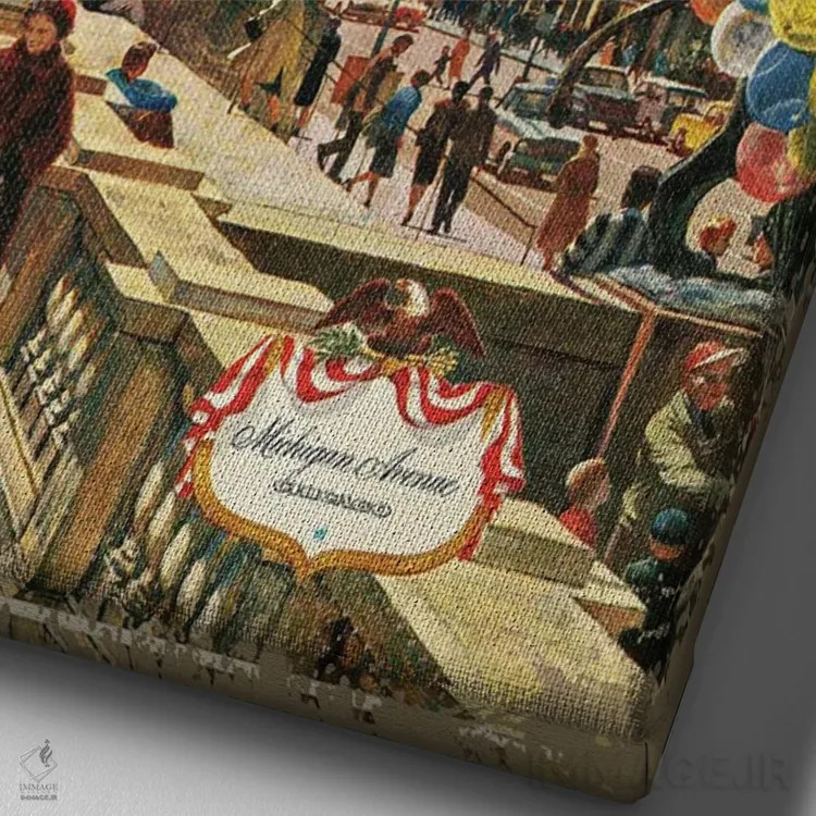 تابلو دکوراتیو به شهر بادها خوش آمدید اثر ستردی ایونینگ پست - نمای نزدیک بافت بوم